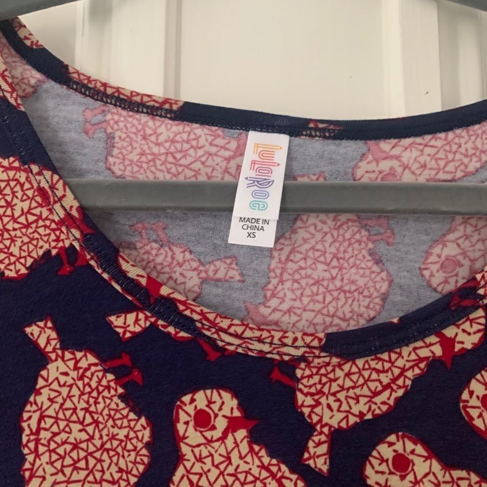 NWT Lularoe Classic Tee blue/pink chicks XS - Picture 4 of 4